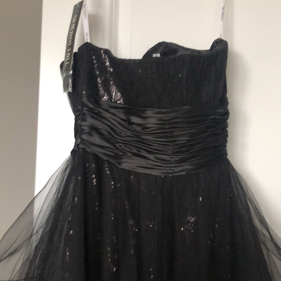 Sherri Hill black high/low strapless gown - Picture 7 of 10